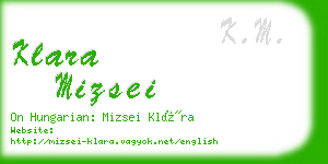 klara mizsei business card